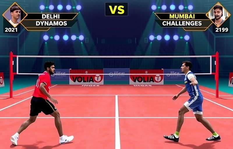 Indian Volley Kings - Exciting Match Gameplay with Indian Volley Kings watermark Indian Volley Kings gameplay showing an exciting match between Delhi Dynamos and Mumbai Challengers